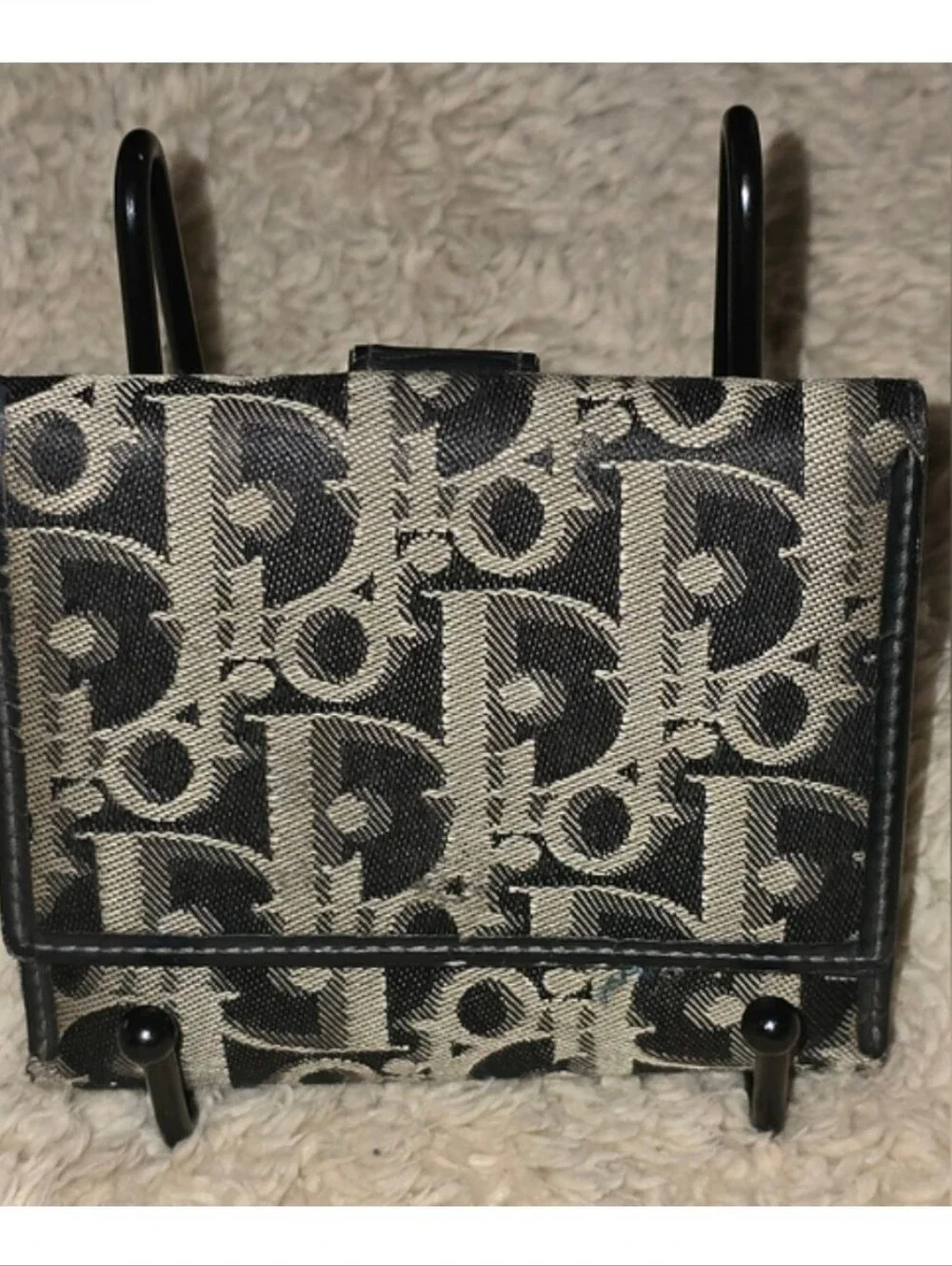 Christian Dior Trotter Canvas Compact Wallet, Good Vintage Cond, Sz 4.25